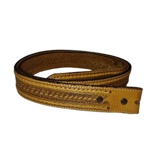 Men's Tan Basket Weave Western Cowboy Belt